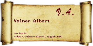 Valner Albert névjegykártya