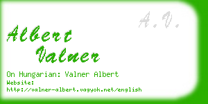 albert valner business card